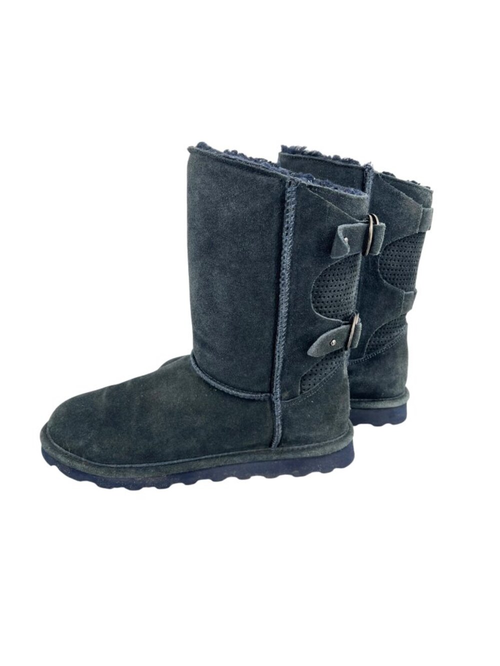 Bearpaw Clara Suede Winter Boots Navy Blue Size 10 Cozy Cabincore